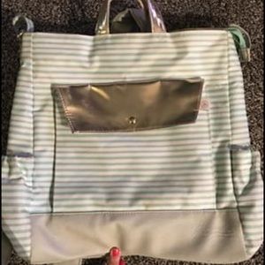 Green & White Striped Diaper Backpack